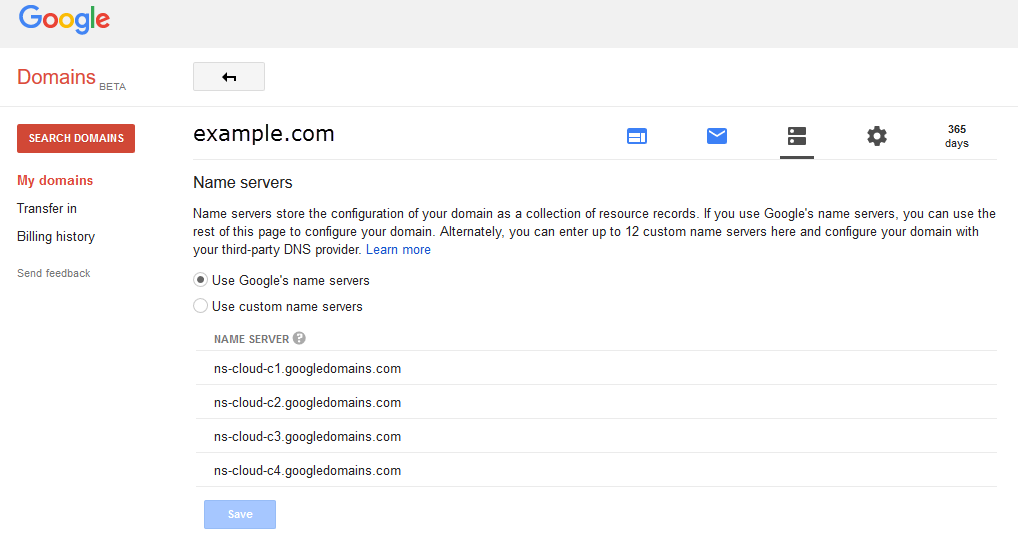 How to Change the Name Servers of a Registered Google ...