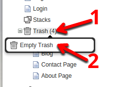 Emptying Trash Can in Concrete5