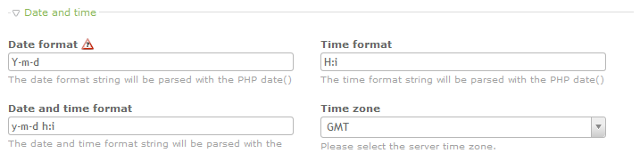 Date and Time Settings changed