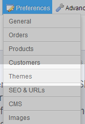 select themes from menu