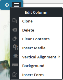Edit Column menu expanded displaying options