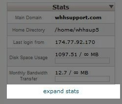 Expand your cPanel stats if needed