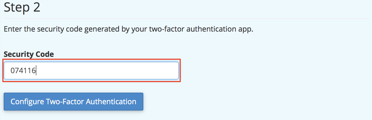 Set Up 2FA Manual Entry Security Code and Two-Factor Authentication button highlighted.