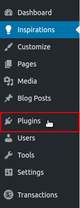 Select Plugins from left side menu
