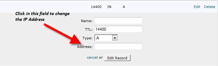 remove existing IP address from field