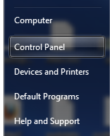select control panel option