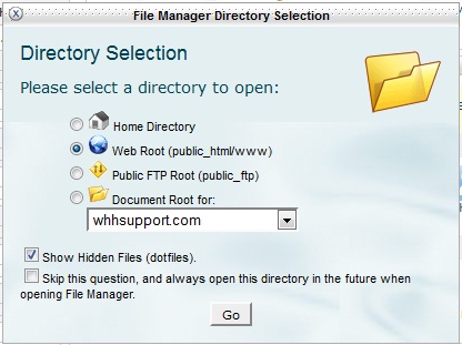 select destination directory