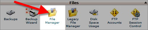 Selecting the File Manager in cPanel