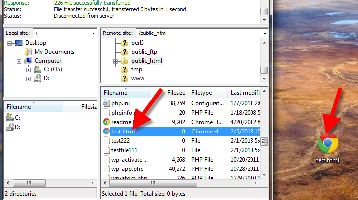 dragging file from filezilla and dropping on desktop