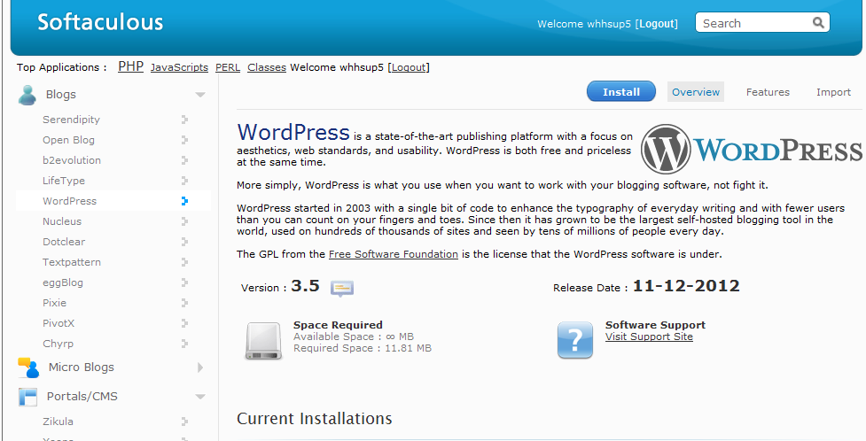 wordpress installer for windows