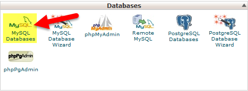 Click on the MySQL Databases icon