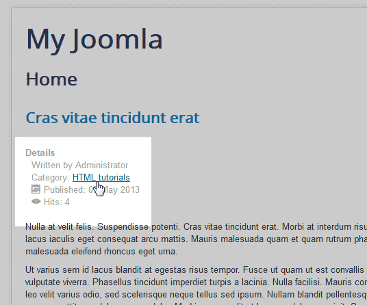Final viw of the category in Joomla 3.1