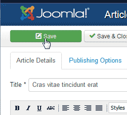 Save the changes Joomla 3.1