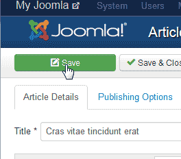 Save teh changes Joomla 3.1