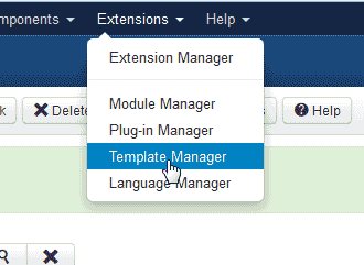 Template manager Joomla