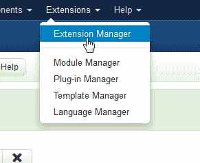 Extension manager Joomla