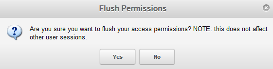 Confirmation dialog for flushing permissions