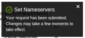 Nameserver update confirmation