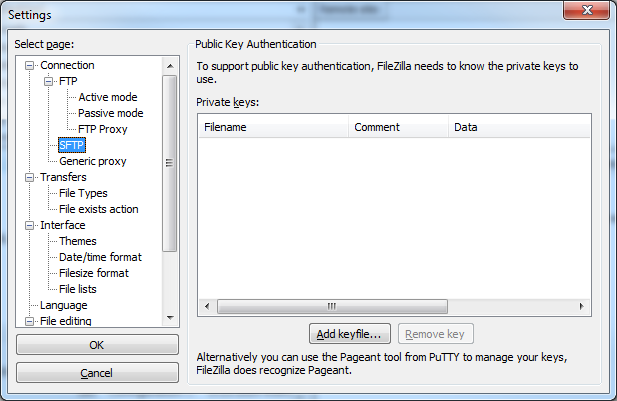 change filezilla from ftp to sftp