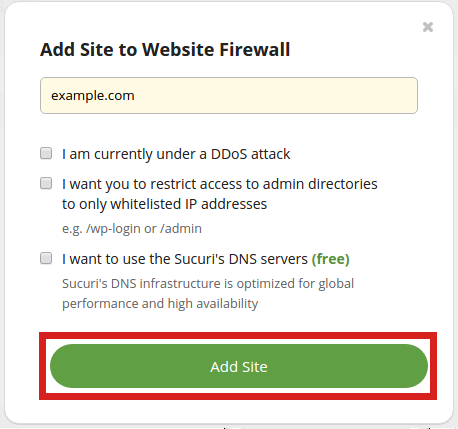 add your website to Website Firewall
