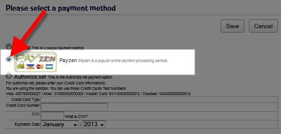 Payzen available as a payment option in VirtueMart.