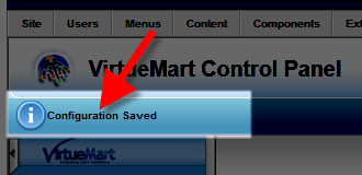 Saving your changes in VirtueMart