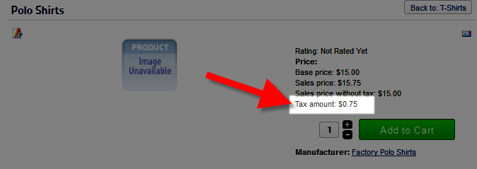 taxes displayed in the virtuemart cart