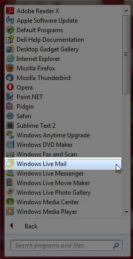 windows-live-mail-start-menu