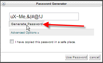 click generate password a few times