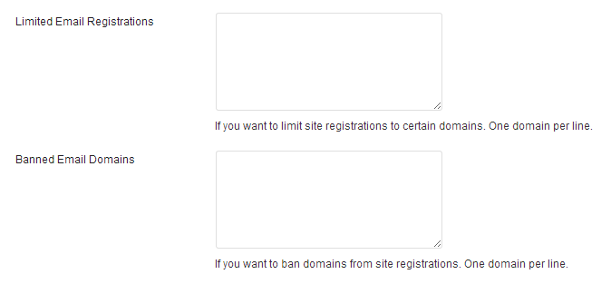 Limit Email Registrations and Banned Email Domains