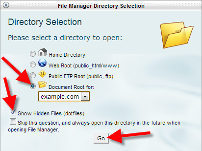 accessing the file manager