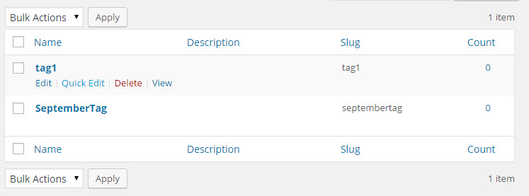 Menu when hovering over tag